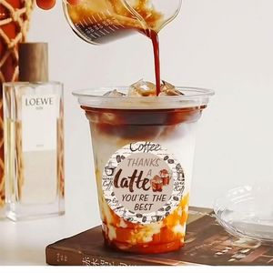 100 ct  2 inch Thanks A Latte Appreciation Thank You Stickers